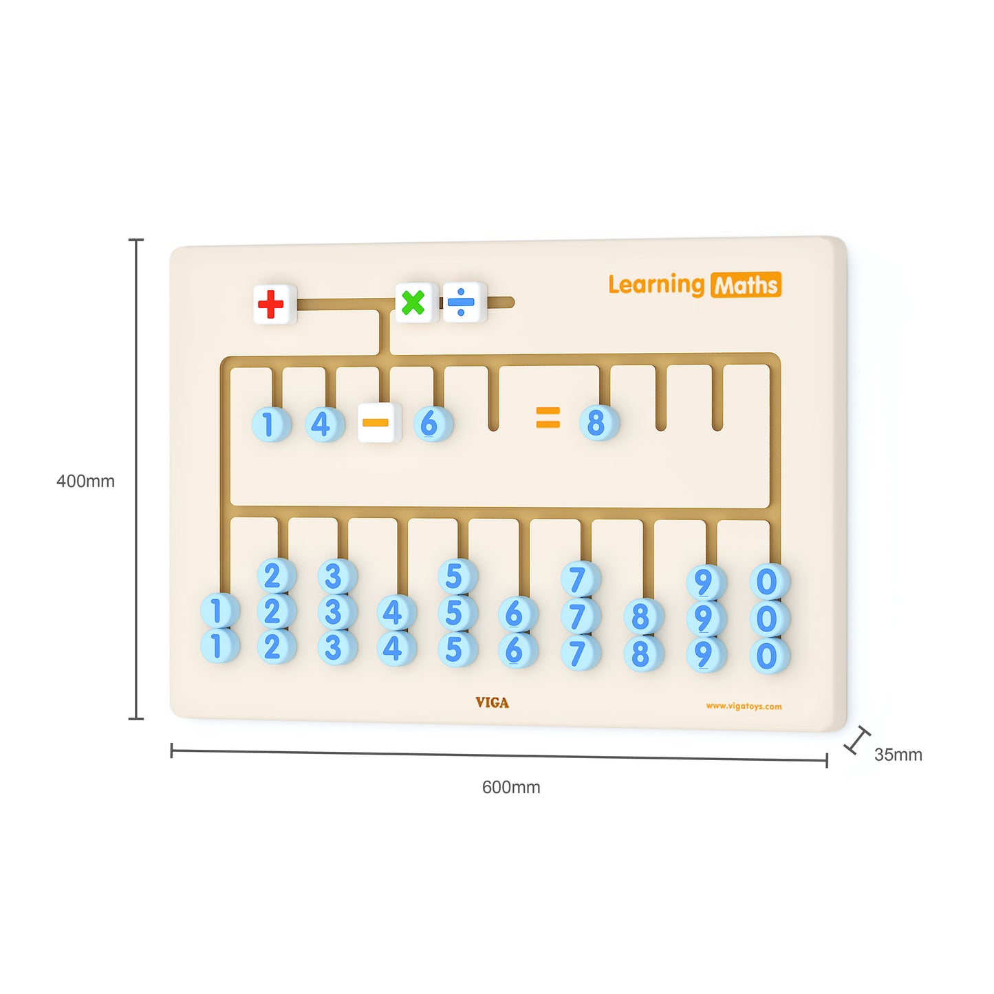 VIGA Wooden wall game Maths Learning size