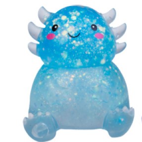 Squishy Glitter Axolotl Blue