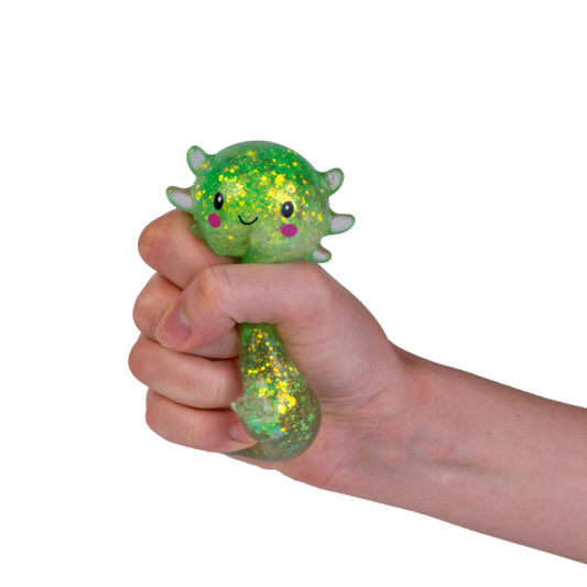 Squishy Glitter Axolotl Green