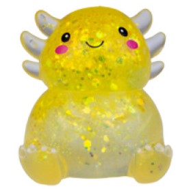 Squishy Glitter Axolotl Yellow