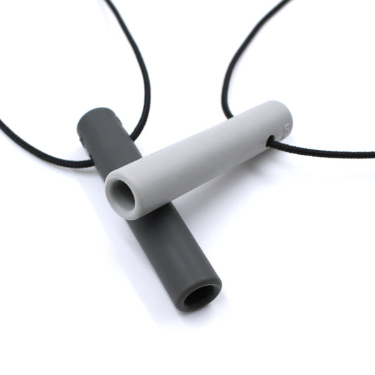 ARK Bite Tube Hollow Chew Necklace black greys