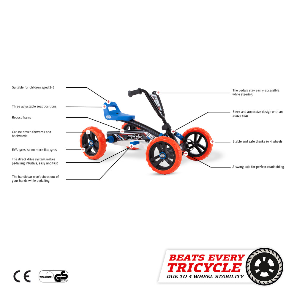 Buzzy Nitro and Bloom Go Kart Features