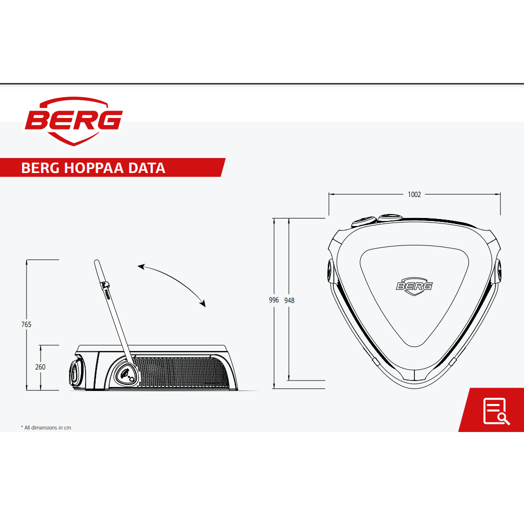 BERG Hoppaa Trampoline dimensions