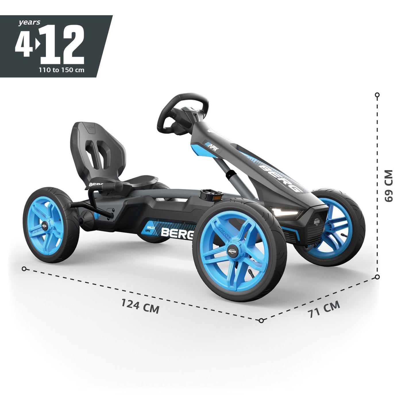 Berg Rally APX Blue Go-Kart Dimensions