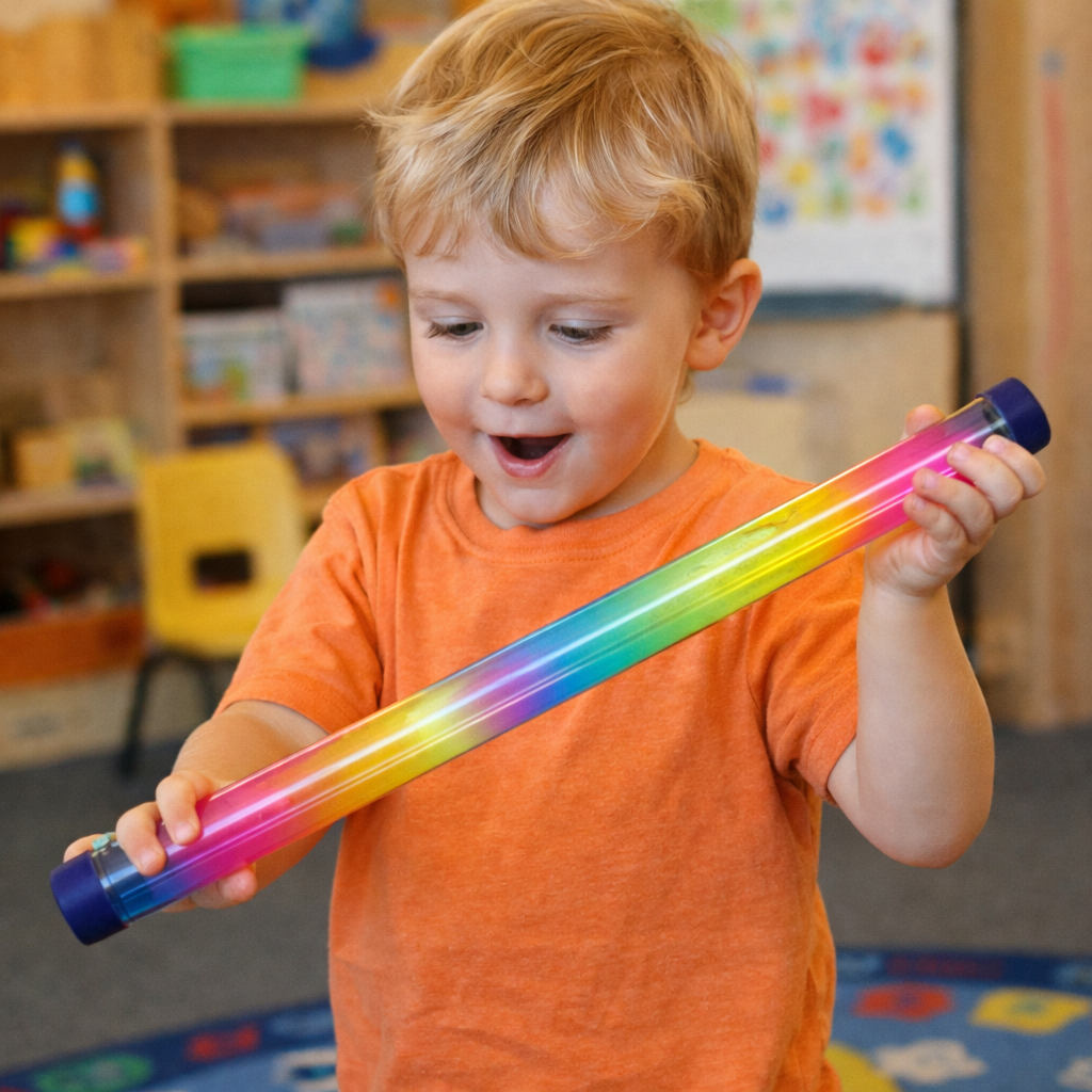 Boy holding Magic groan tube