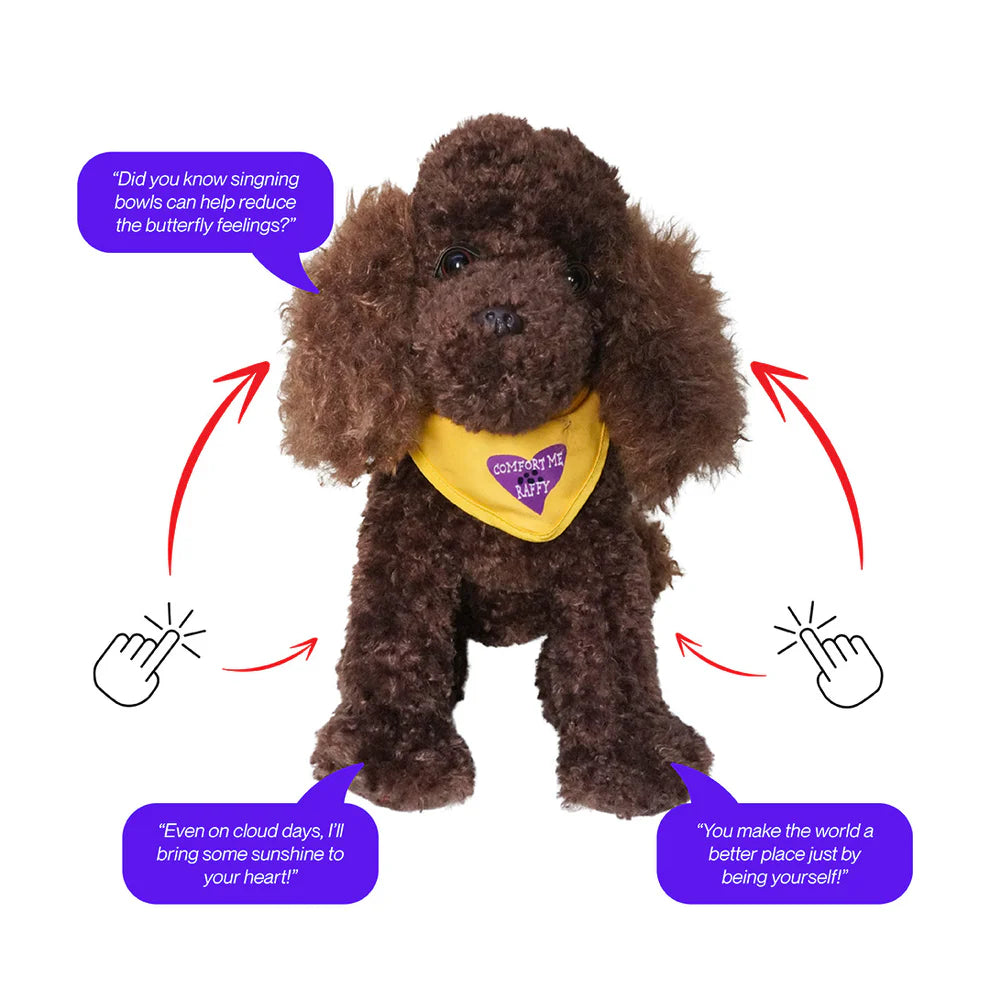 Comfort Me Raffy Plush Dog Anxiety support Features