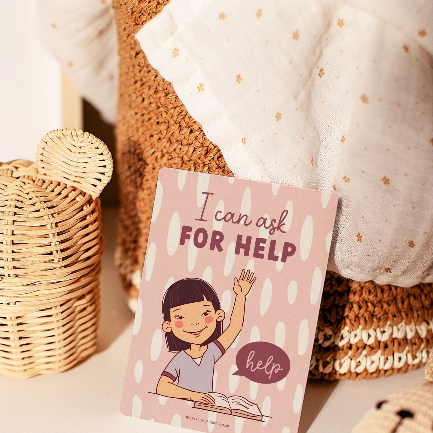 Creative Sprout Anxiety Affirmation Cards ask for help