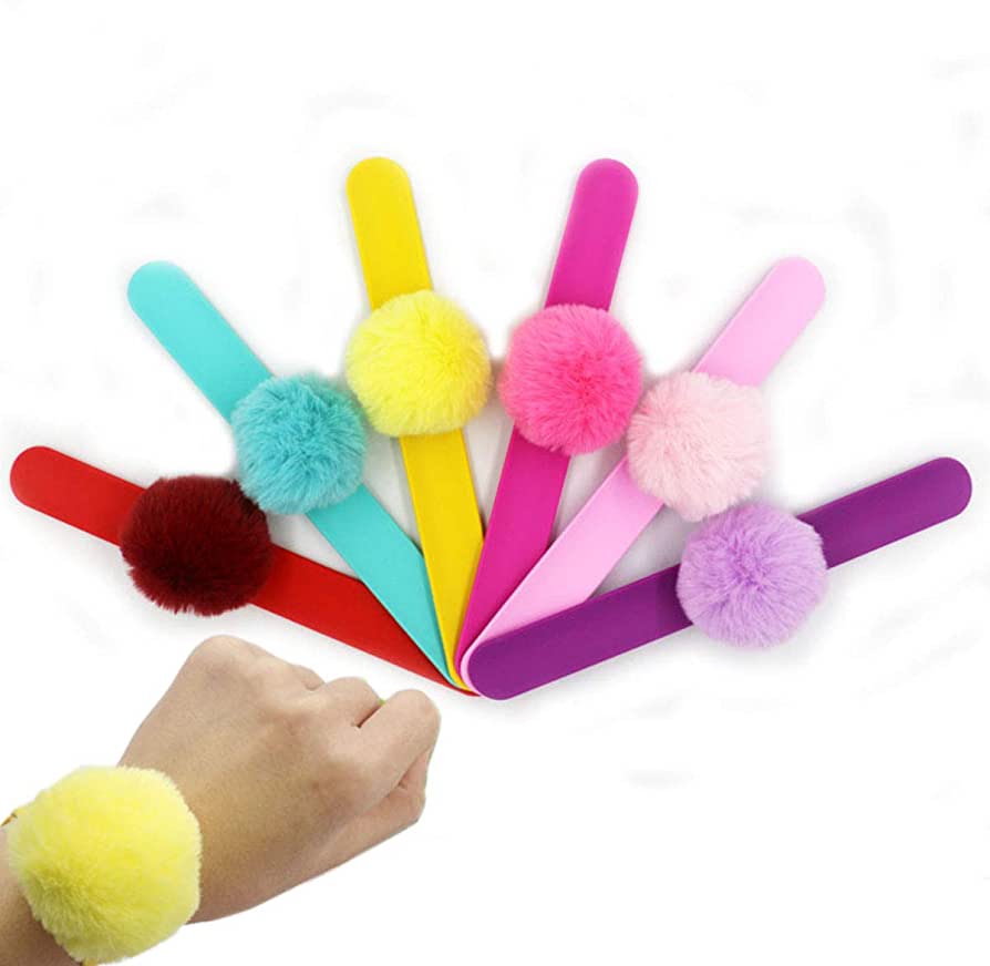 Fluffy Pom Pom Slap Bands