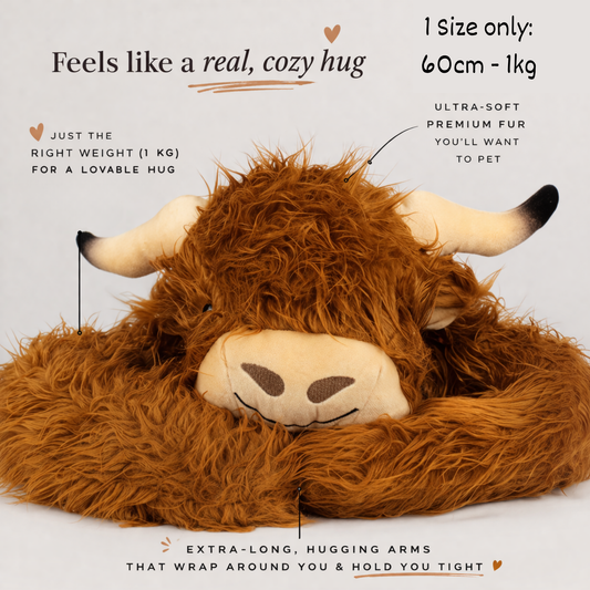 Weighted Hugging Plush animals Highland Cow 60cm