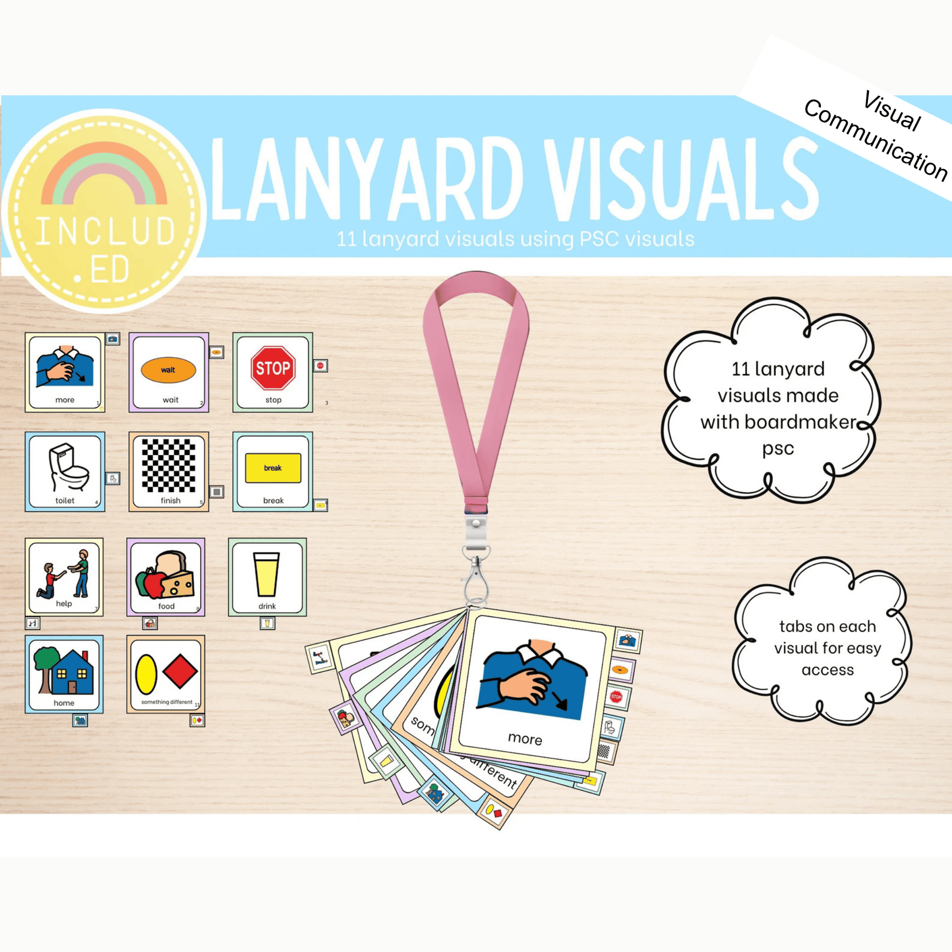 Included Education LanYard Visuals Starter Pack all images
