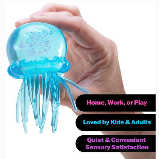 Schylling Nee Doh Jelly Squish Blue in hand