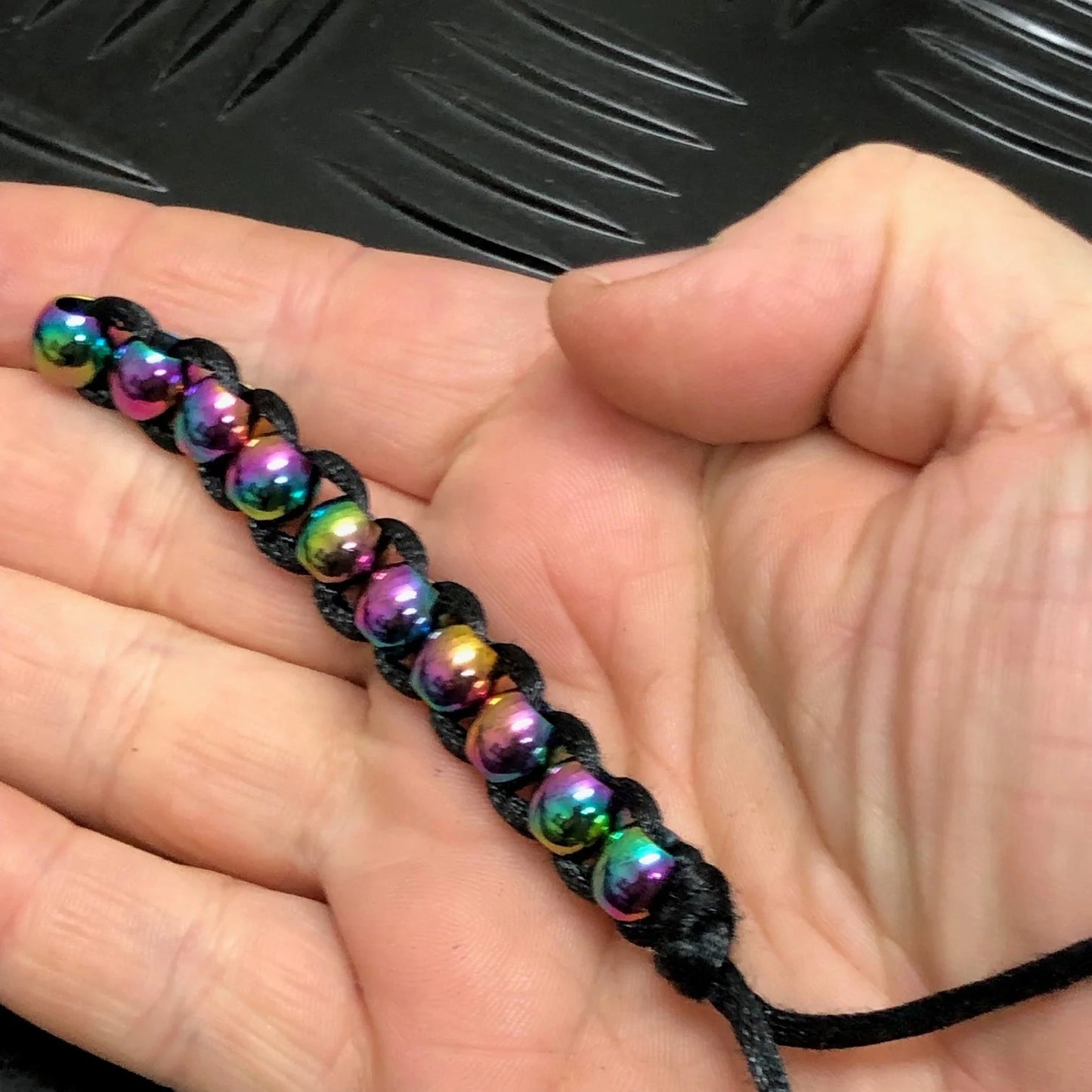 Caterpillar hand fidget Oil slick beads