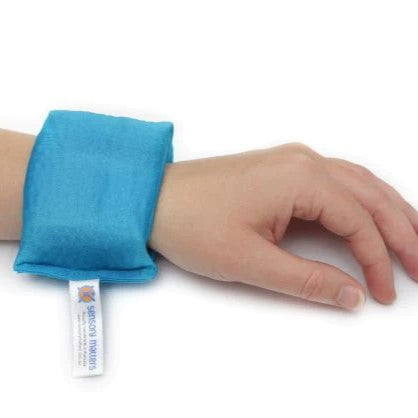 Lycra Fidget Cuff Aqua on hand