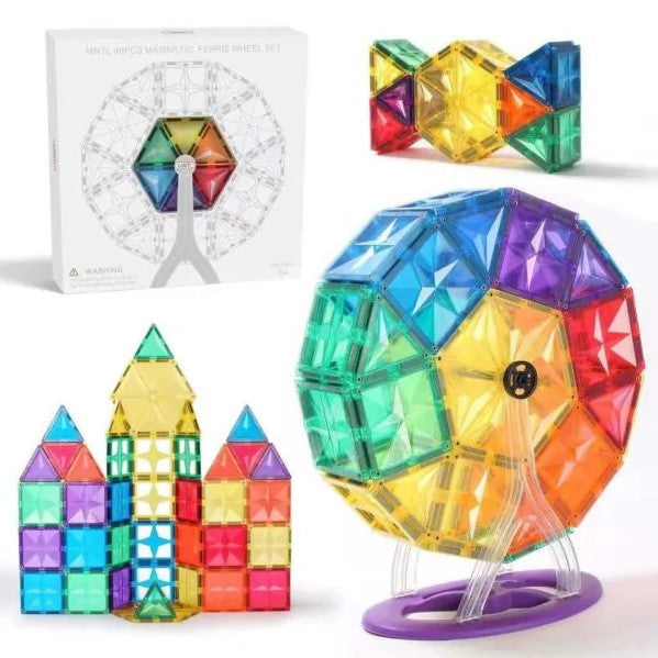MNTL Magnetic Tiles Ferris Wheel Collage