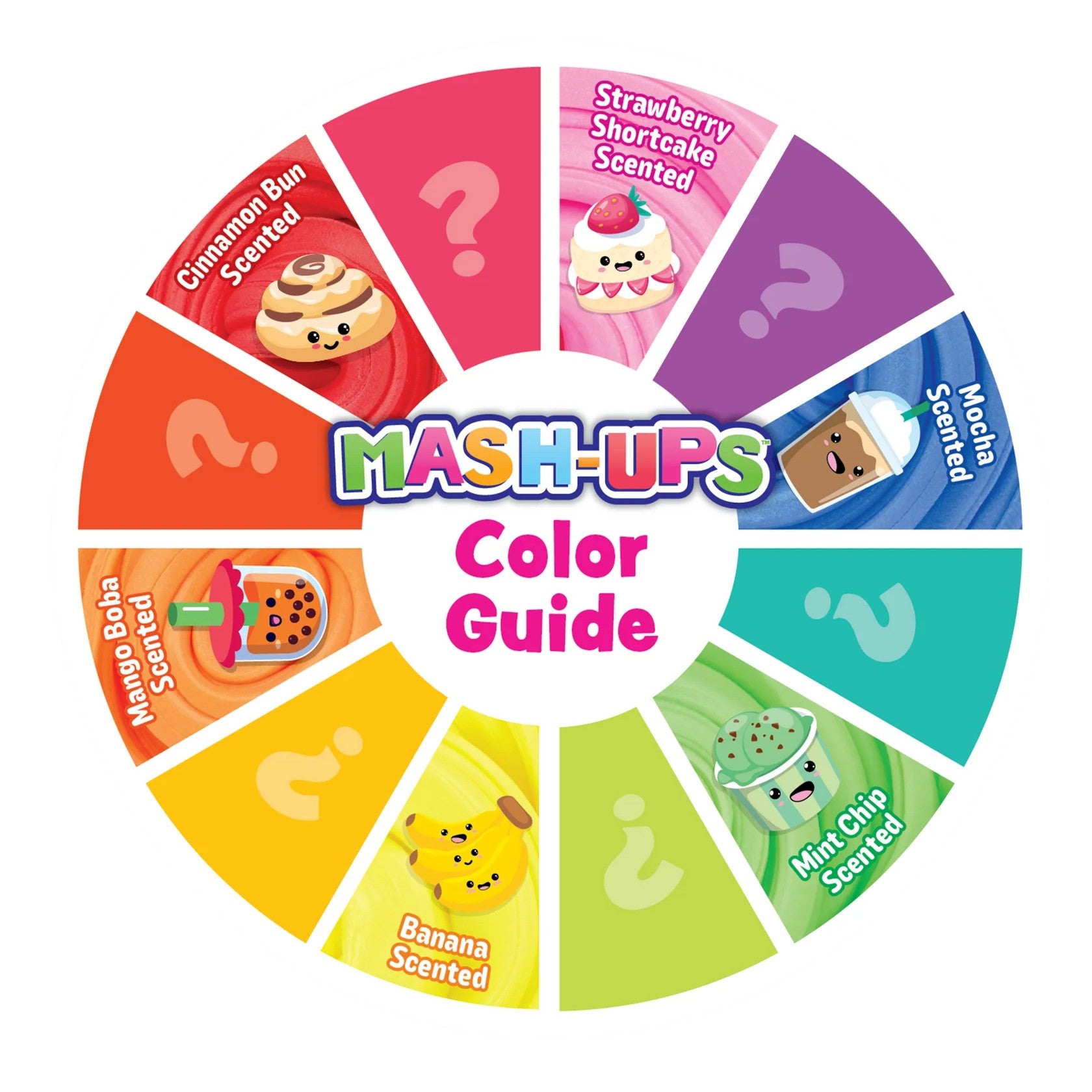 Crazy Aarons Putty Scentsory Mash Up Mix Kit Colour Guide