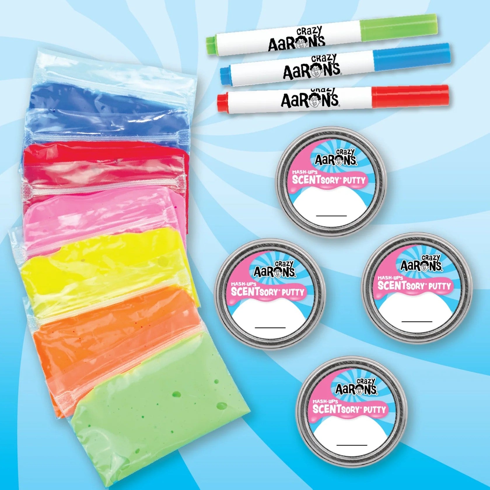 Crazy Aarons Putty Scentsory Mash Up Mix Kit Contents