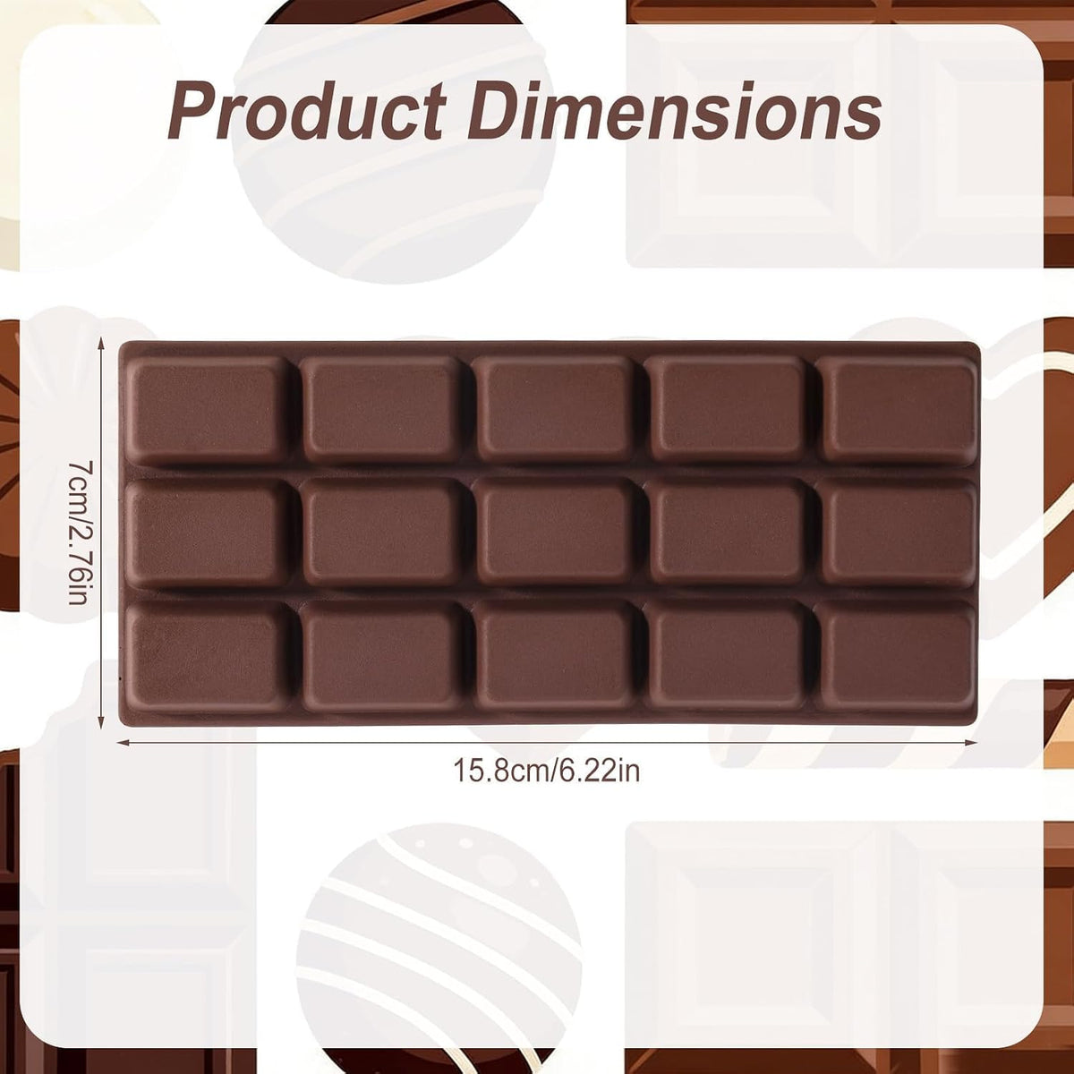 Squishy Slow Rising Scented Chocolate Bar dimensions