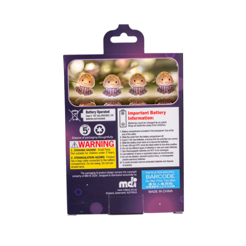 Jellyfish LED String Lights back of box