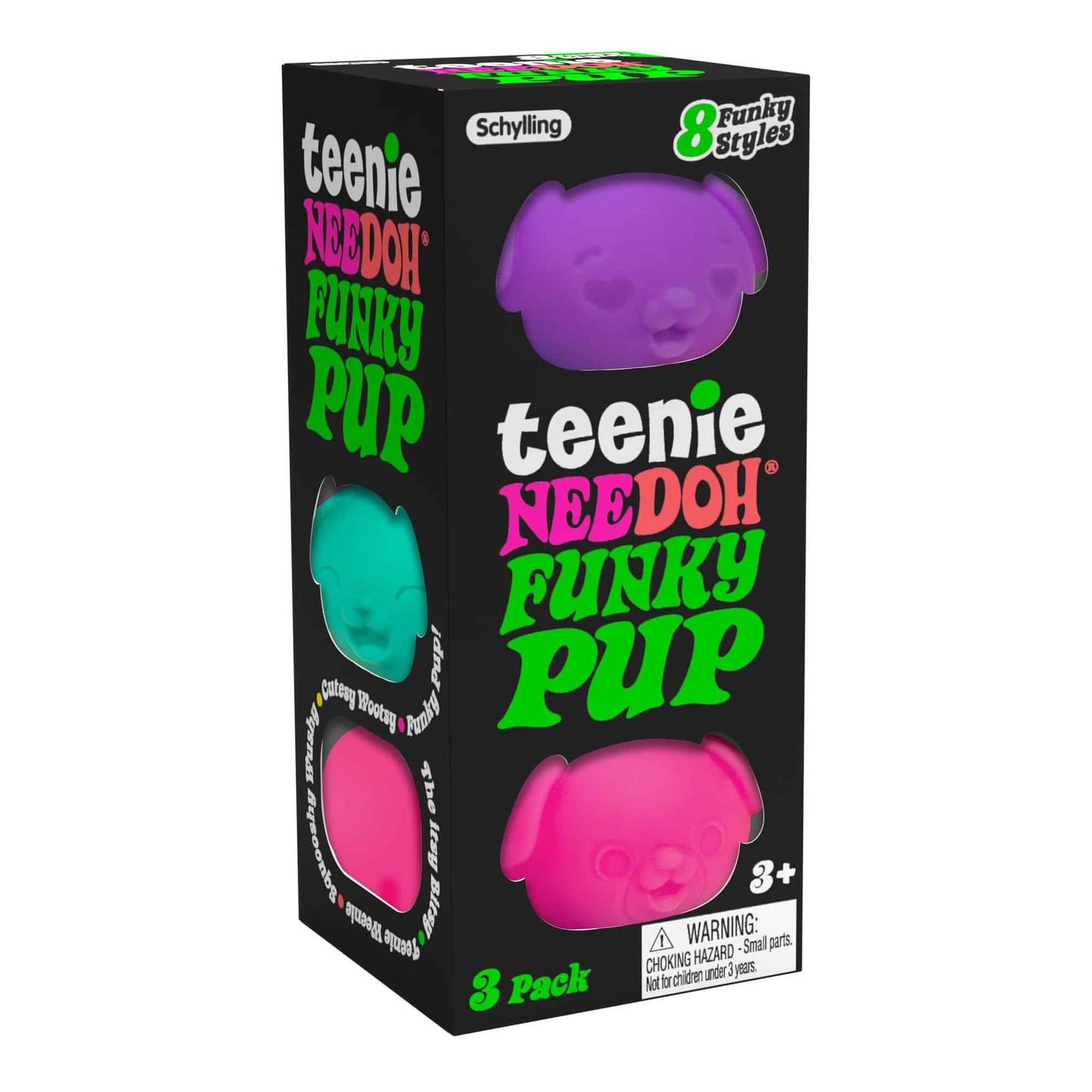 Teenie Nee Doh Funky Pups Pack 3 in box