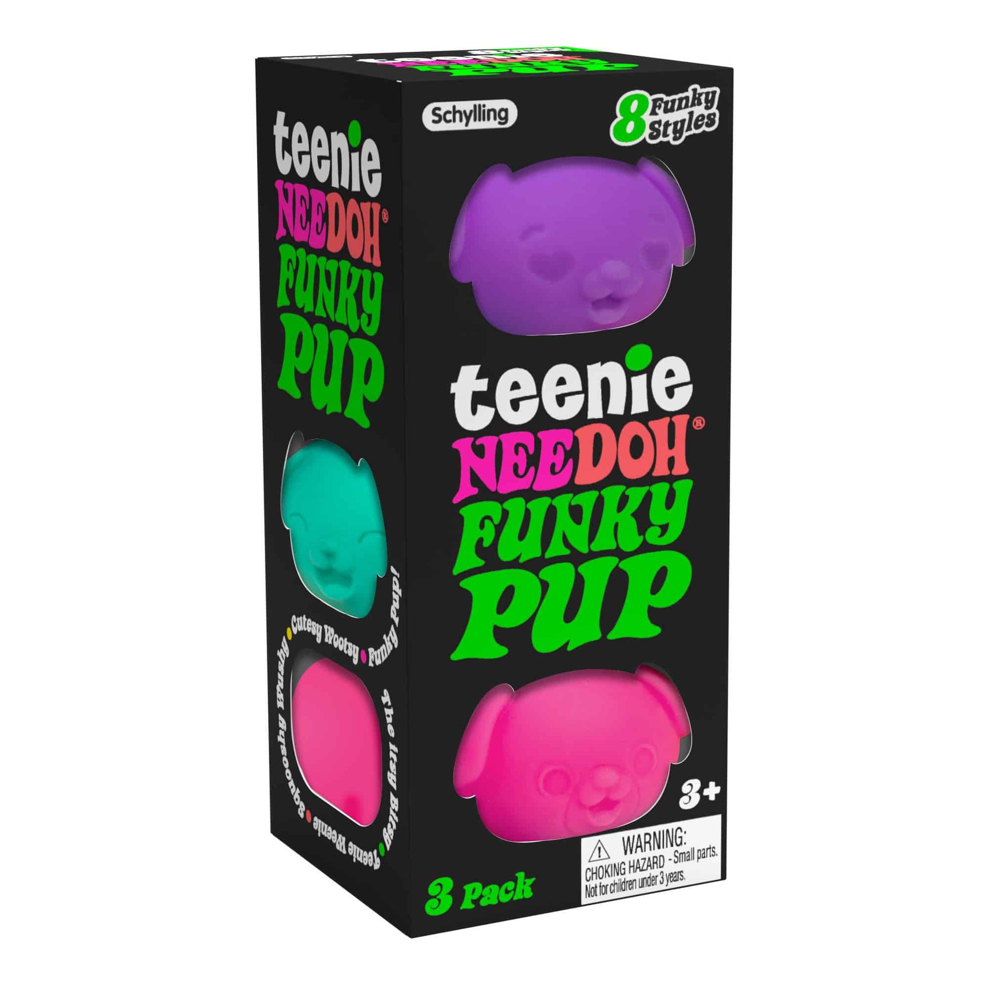 Teenie Nee Doh Funky Pups Pack 3 in box