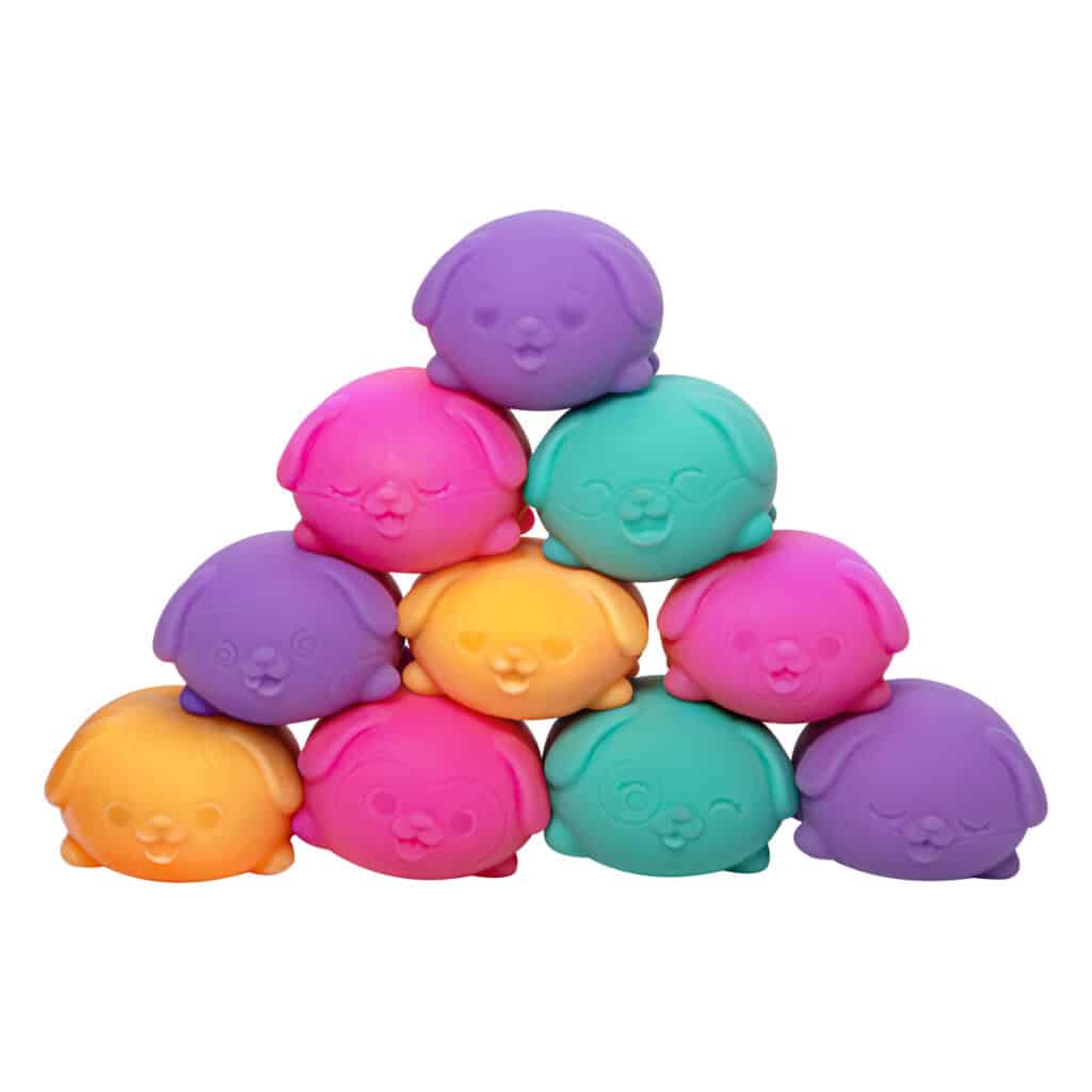 Teenie Nee Doh Funky Pups pyramid all colours
