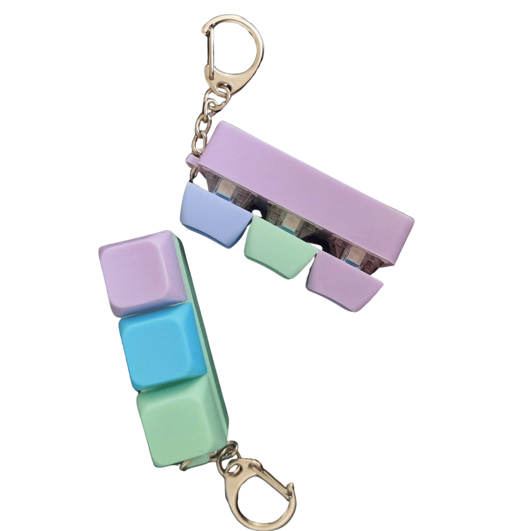 Keyboard Keyring fidget top and side