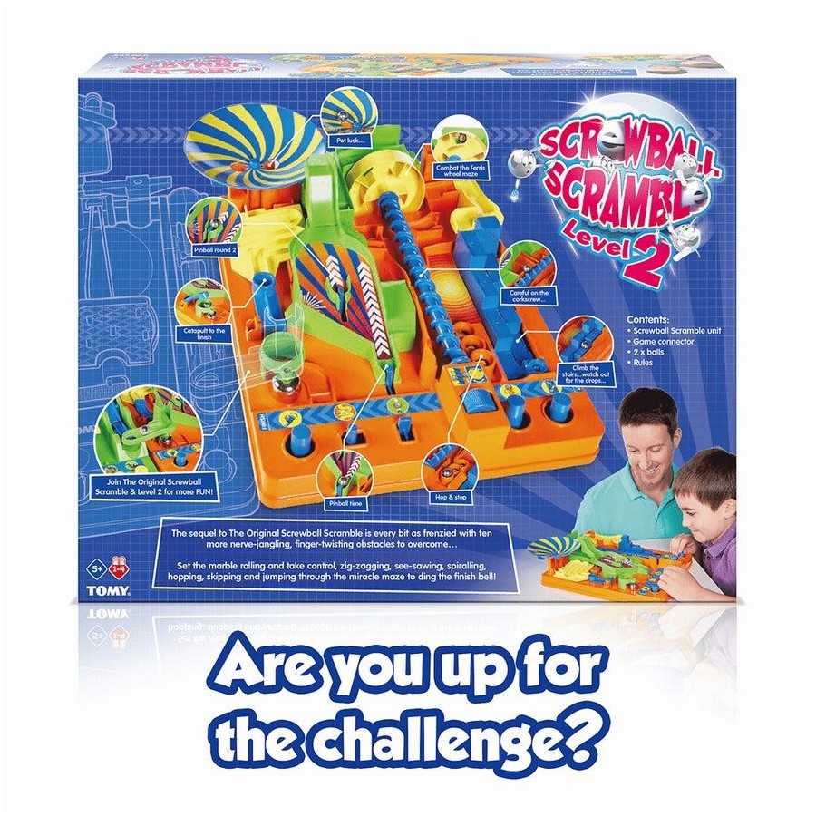 Screwball Scramble 2 marble Maze Game Back of box