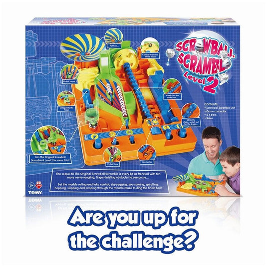 Screwball Scramble 2 marble Maze Game Back of box