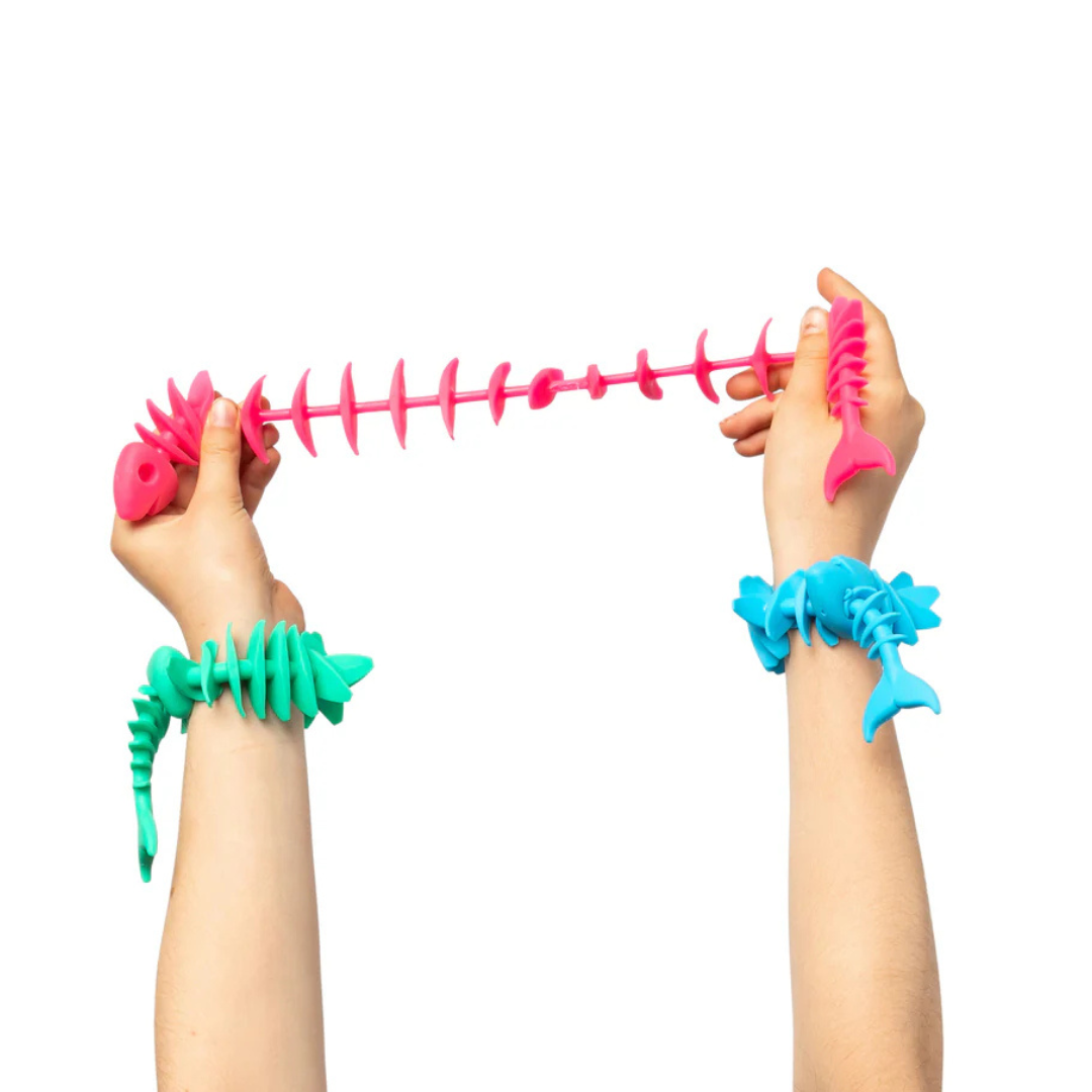 fidget fish stretched by hands