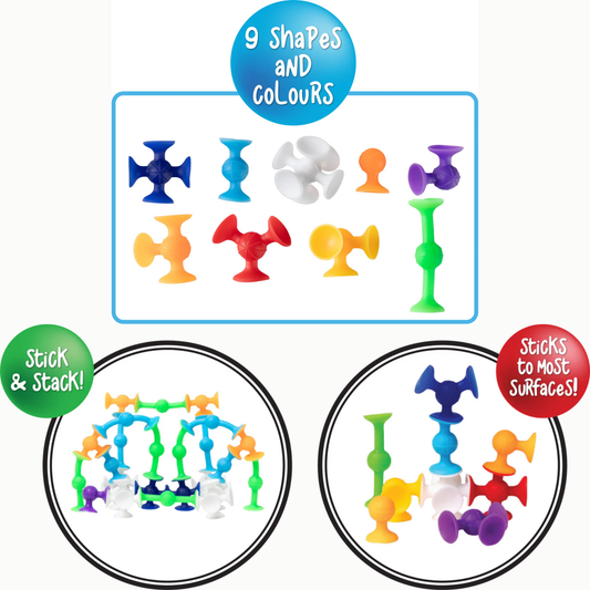 Sensory Sprouts Suction Shapes Jar of 100 Features