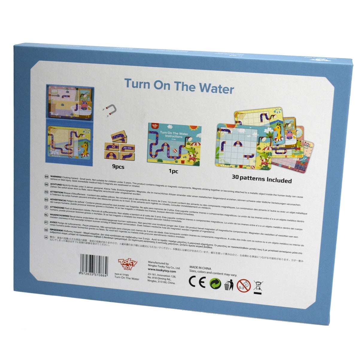 Turn on the water puzzle game back of box