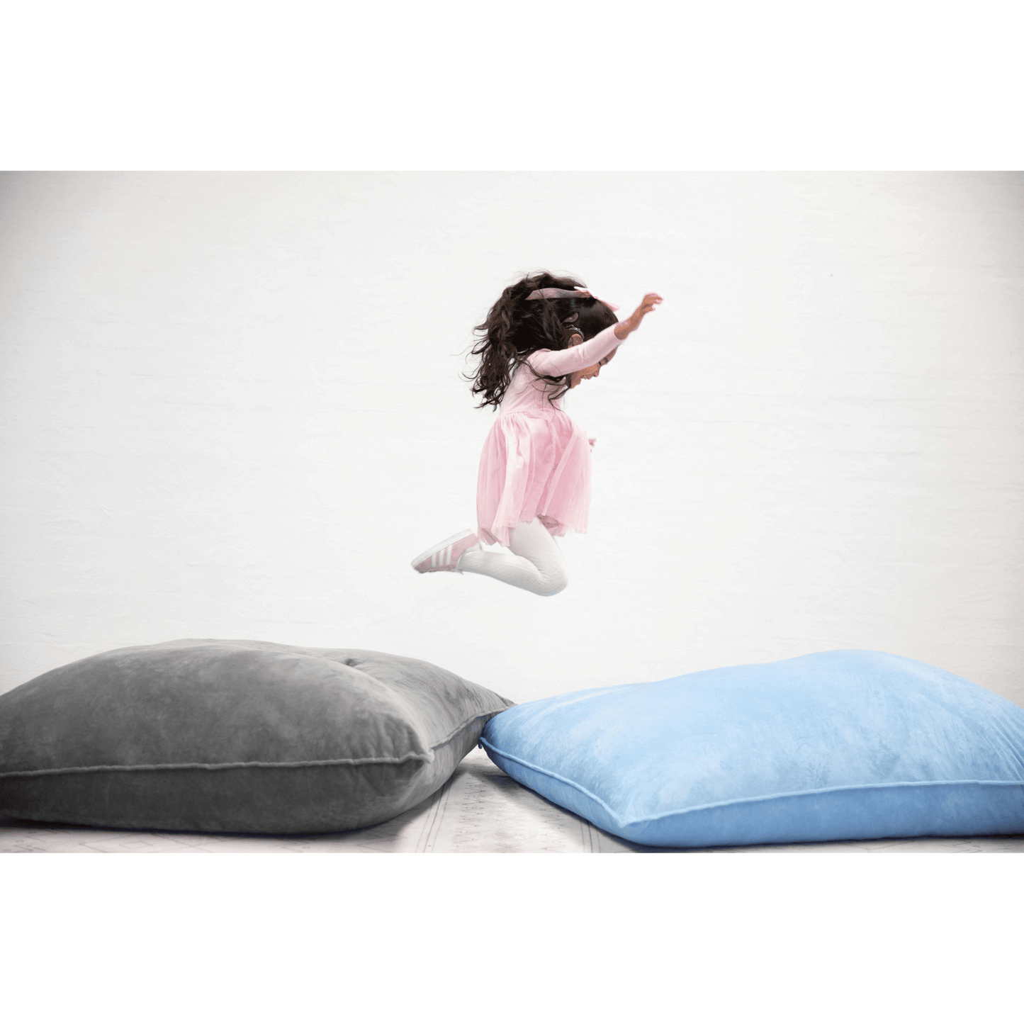 Mooshy Mat Crash Mat Girl Jumping Across mats