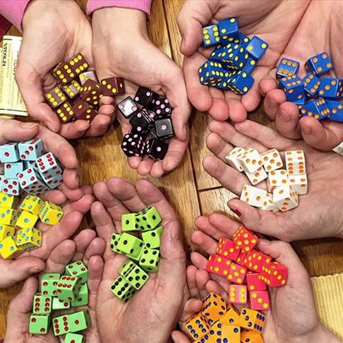 Tenzi Original Game Dice in hands