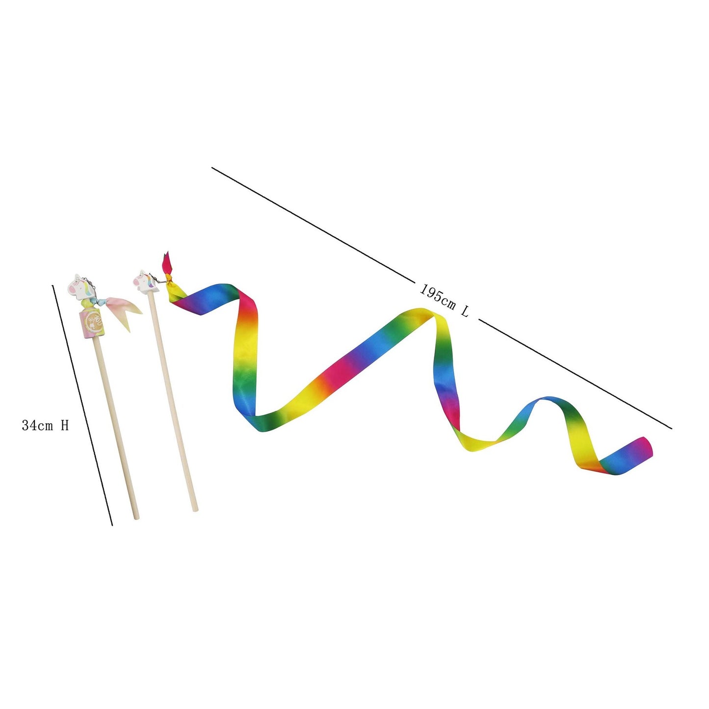 Unicorn Rainbow Ribbon size
