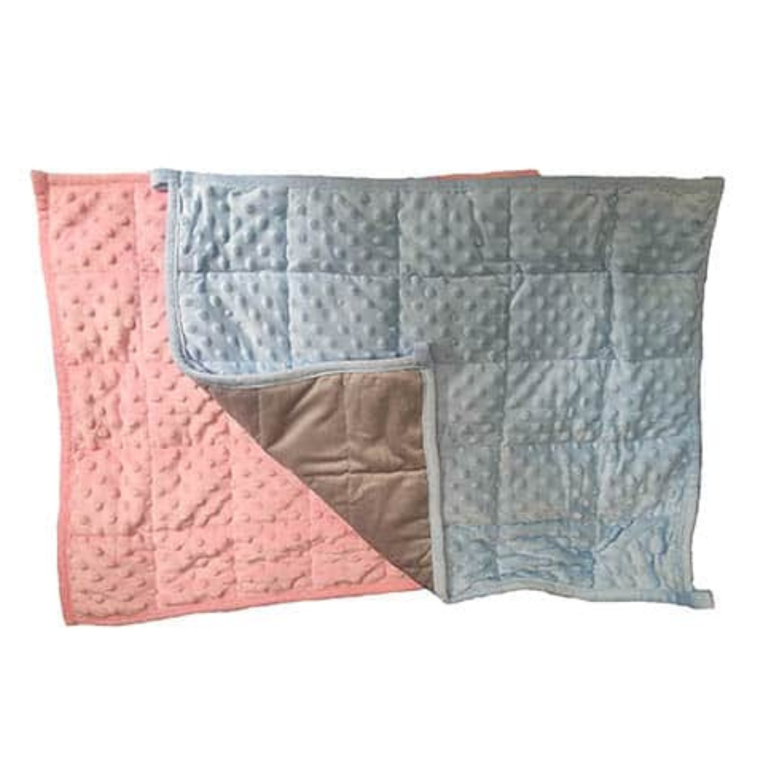 Weighted Lap Blanket Pink front and back