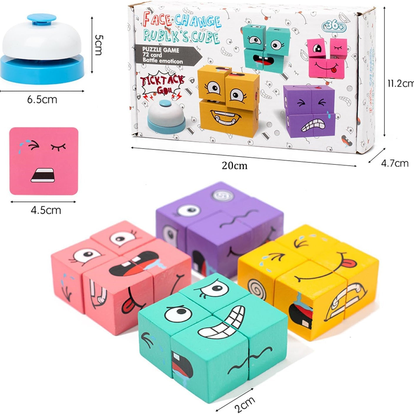 Wooden Expressions Blocks Game size