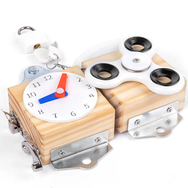 Wooden Montessori Compass Busy Block