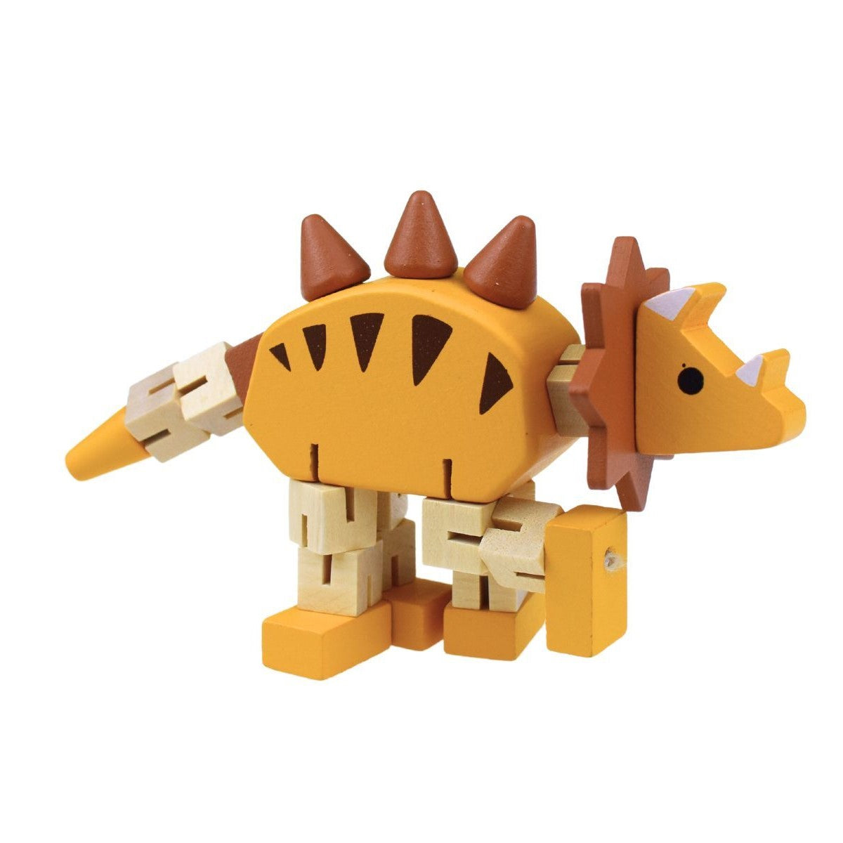 Wooden Twist and Lock Dinosaur Triceratops