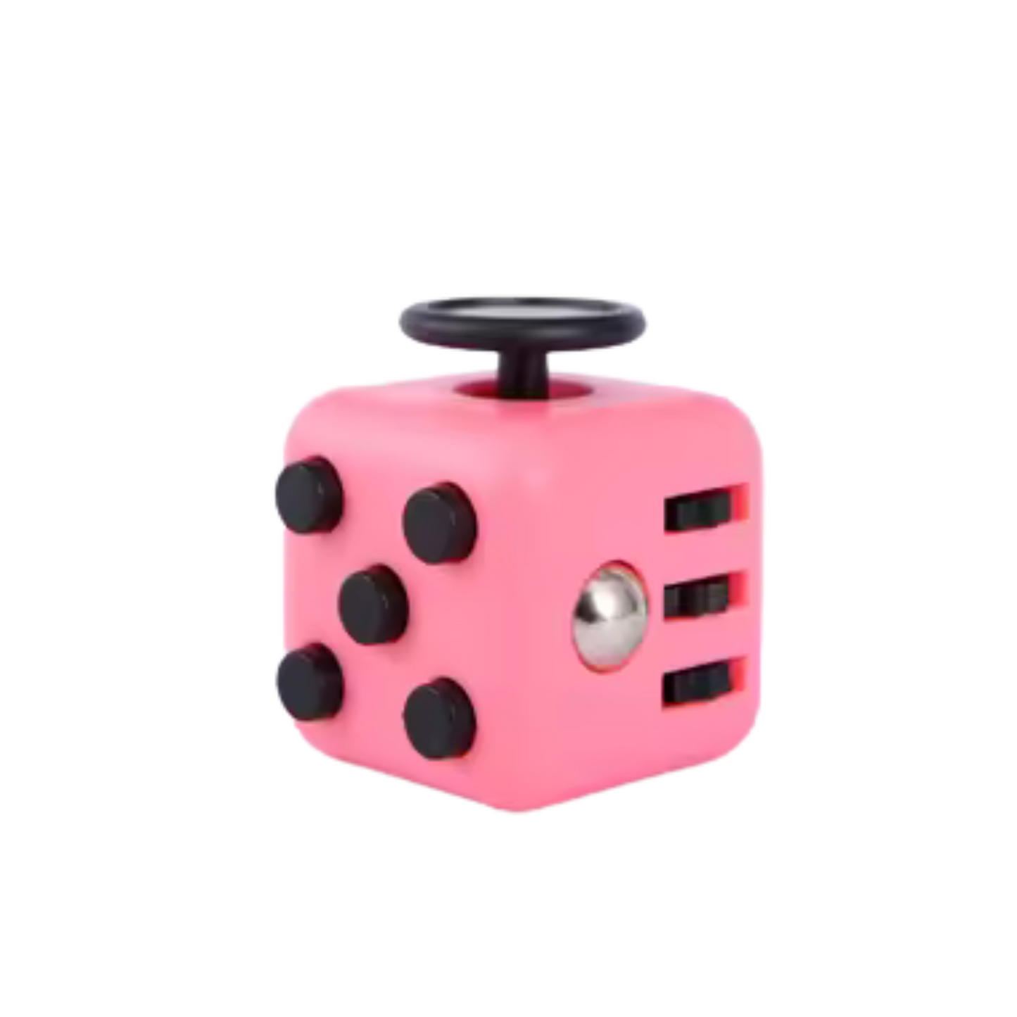 pink black fidget cube