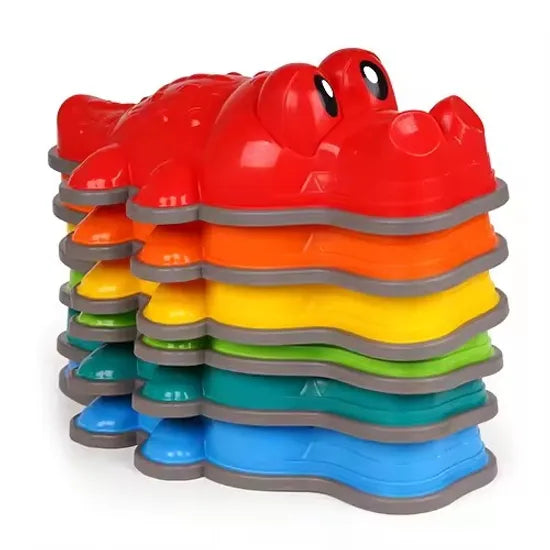 crocodile shaped stepping stones stacked