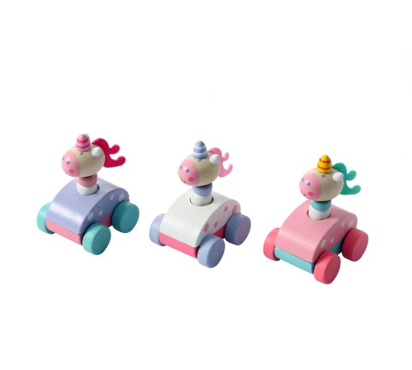 Wooden Squeaky Wheelie Unicorn