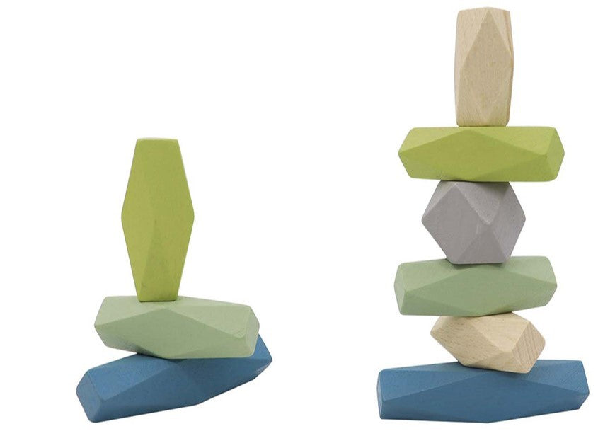 Tooky Toy Wooden Stacking Stones Various Sizes