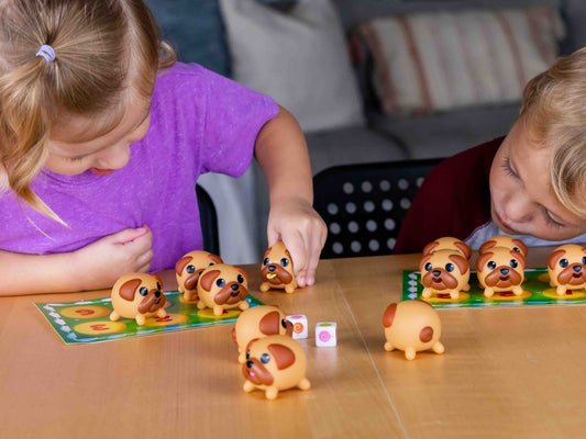 Tongues out kids playing game