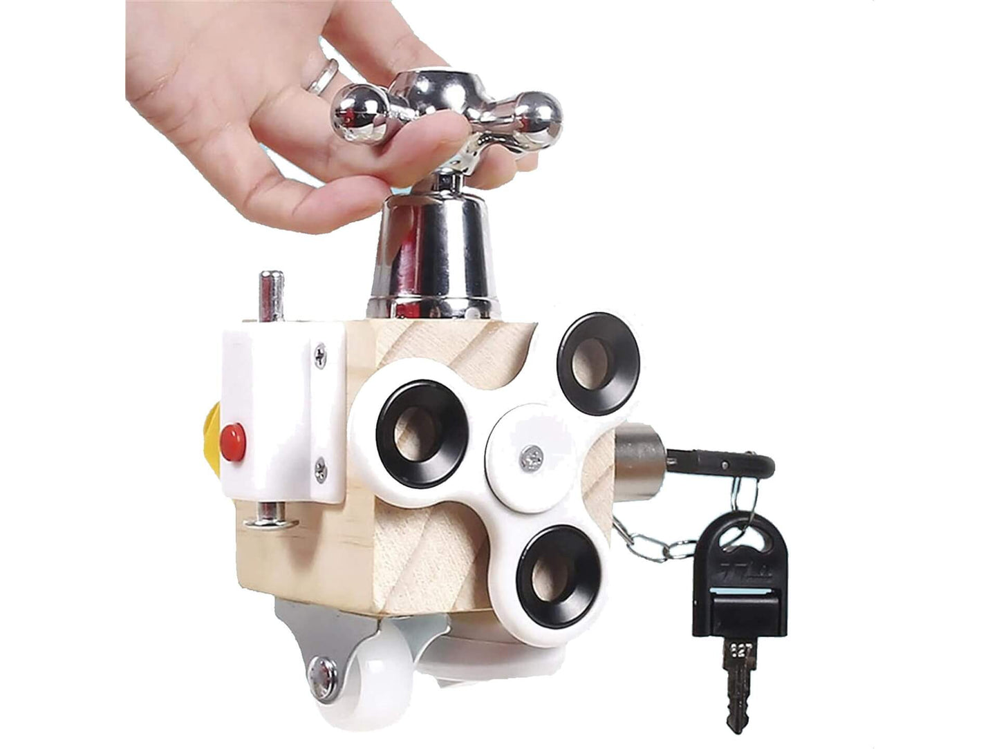 Wooden Montessori Busy Block Cube Tap