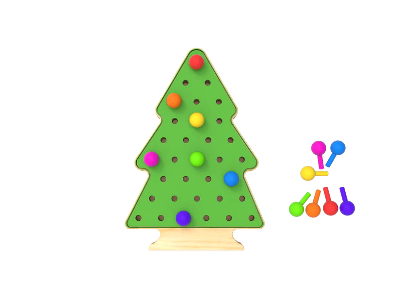 Wooden Pegboard Christmas Tree Shape