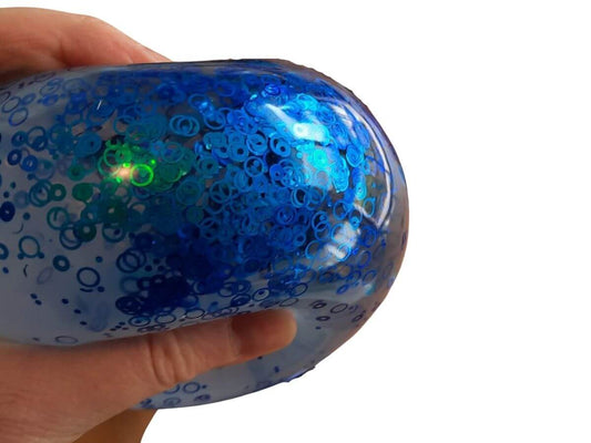 Galaxy Squeeze ball with sequins blue