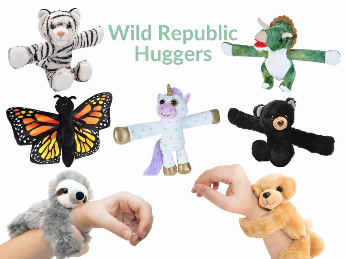 Wild Republic Huggers Green Parrot Plush Toy, Slap Bracelet