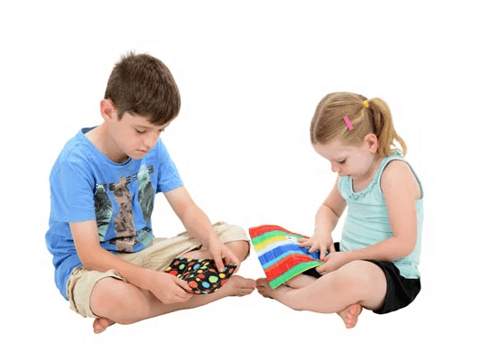 Kids with marble mazes