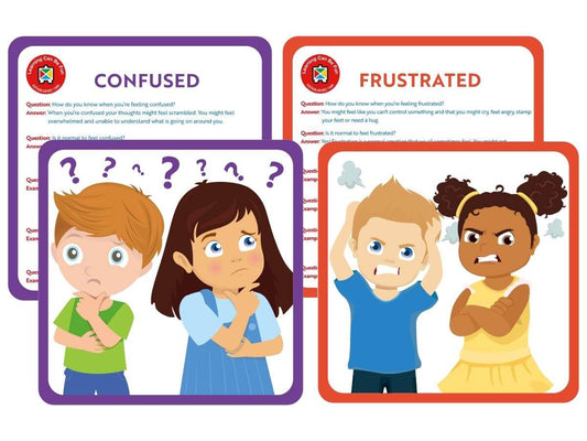 Wipe clean emotions cards sample images