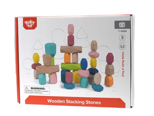 Eleganter Wooden Stacking Stones 32pc